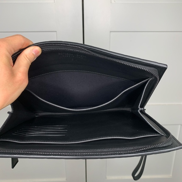 Bottega Veneta Intrecciato Leather Black Document CaseCondition: Brand new, neve - Picture 15 of 16